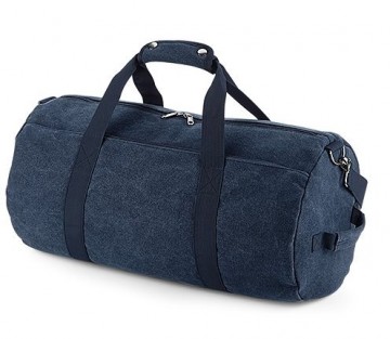 BagBase Vintage Canvas Barrel Bag BG655 vintage oxfordmarineblauw
