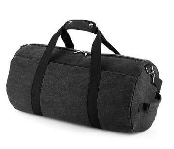 BagBase Vintage Canvas Barrel Bag BG655 vintage zwart