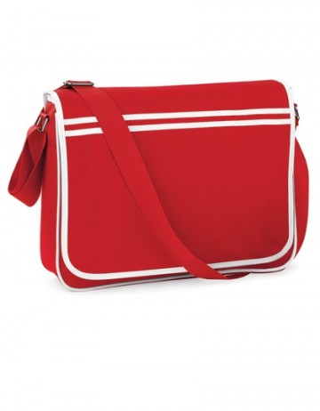 BagBase Retro Messenger BG71 klassiek rood / wit