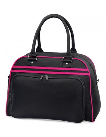 BagBase Retro Bowling Bag BG75 zwart / fuchsia