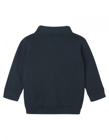 BZ66 Babybugz Baby sweater met 1/4 rits marineblauw achter
