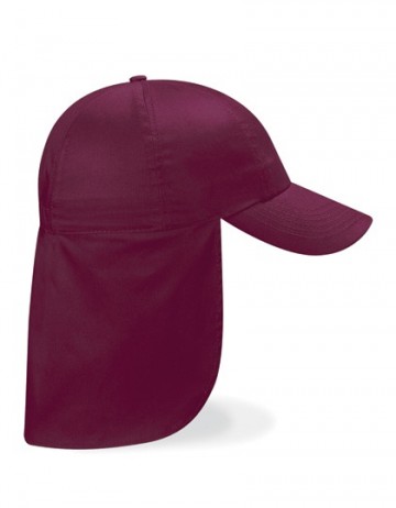 Beechfield Junior Legionnaire Style Cap B11b bordeaux rood