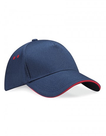 Beechfield Ultimate 5 Panel Cap B15c marine blauw / rood