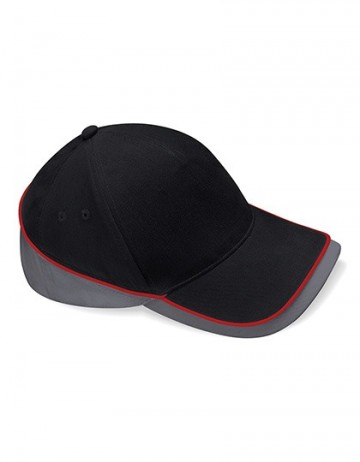 Beechfield Teamwear Competition Cap B171 black / graphite grey / classic red
