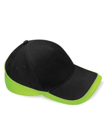 Beechfield Teamwear Competition Cap B171 black / lime green