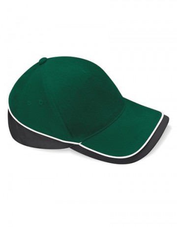 Beechfield Teamwear Competition Cap B171 bottle green / black / white