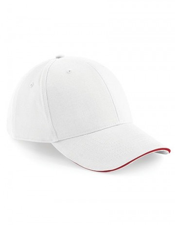 Beechfield Athleisure 6 Panel Cap B20 whiteclassic red
