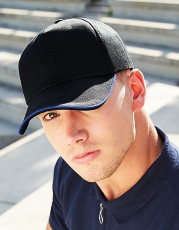 Beechfield Authentic 5 Panel Cap - Piped Peak B25c