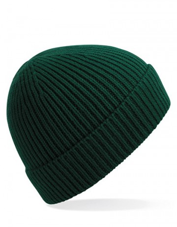 Beechfield Engineered Knit Ribbed Beanie B380 flessengroen