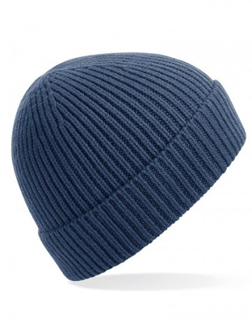 Beechfield Engineered Knit Ribbed Beanie B380 staalblauw