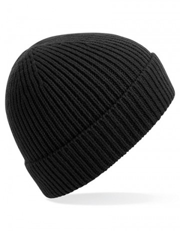 Beechfield Engineered Knit Ribbed Beanie B380 zwart