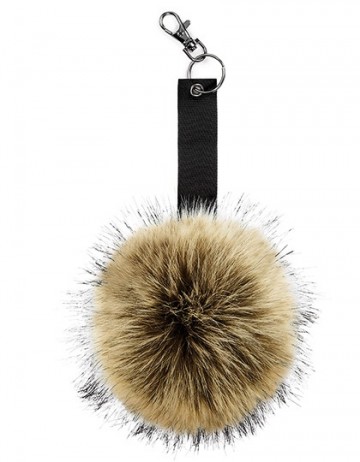 B400 Sleutelhanger van imitatiebont pop Pom hazel