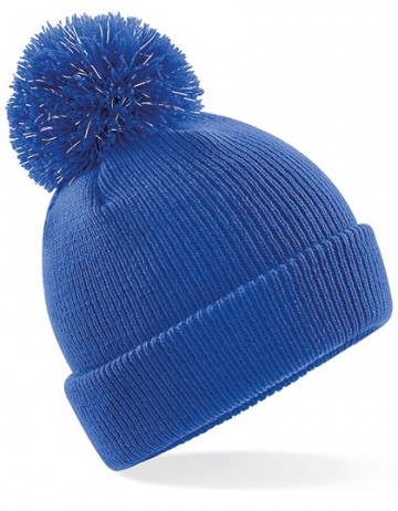Beechfield Junior Reflective Bobble Beanie B406b helder koningsblauw