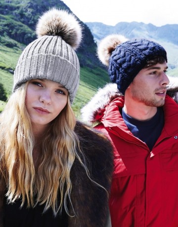 Beechfield Fur Pop Pom Chunky Beanie B412