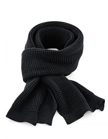 Beechfield Classic Waffle Knit Scarf B424 zwart