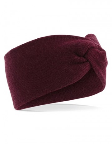 Beechfield Twist Knit Headband B432 burgundy