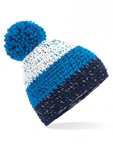 Beechfield Freestyle Beanie B436 wit azuurblauw oxfordmarineblauw