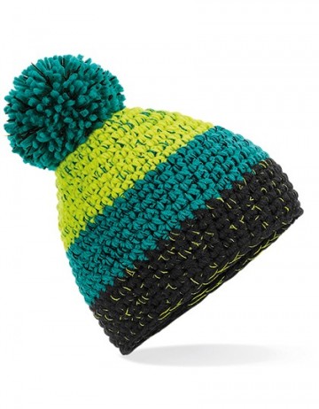 Beechfield Freestyle Beanie B436 citroengeel emeraldgroen zwart