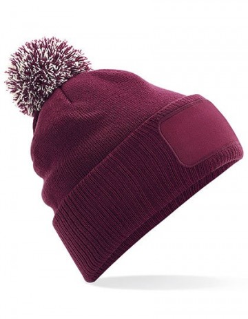Beechfield Snowstar Printers Beanie B443 bordeauxrood gebrokenwit
