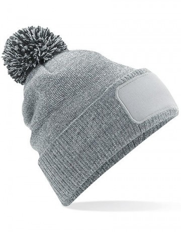 Beechfield Snowstar Printers Beanie B443 heathergrijs zwart