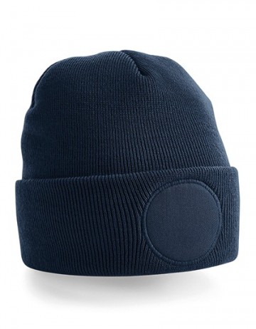 Beechfield Circular Patch Beanie B446 fransmarineblauw