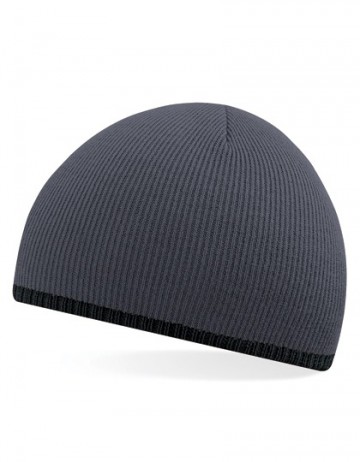Beechfield Two-Tone Beanie Knitted Hat B44c grafiet grijs / zwart