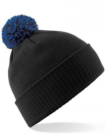 Beechfield Snowstar® Beanie B450 zwart koningsblauw