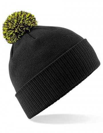 Beechfield Snowstar® Beanie B450 zwart limoengroen