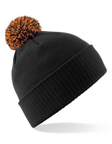Beechfield Snowstar® Beanie B450 zwart oranje