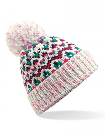 Beechfield Blizzard Bobble Beanie B458 sherbet dip