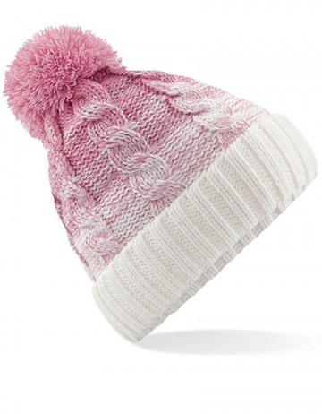 Beechfield Ombré Beanie B459 stoffig rose / gebroken wit