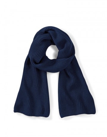 Beechfield Metro Knitted Scarf B469 frans marineblauw