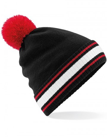 Beechfield Stadium Beanie B472 black classic red white