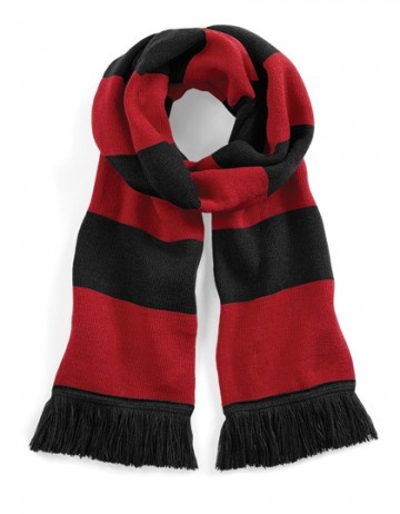 Beechfield Stadium Scarf B479 zwart / klassiek rood