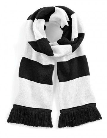 Beechfield Stadium Scarf B479 zwart / wit
