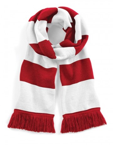 Beechfield Stadium Scarf B479 klassiek rood / wit