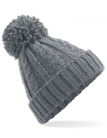 Beechfield Cable Knit Melange Beanie B480 lichtgrijs