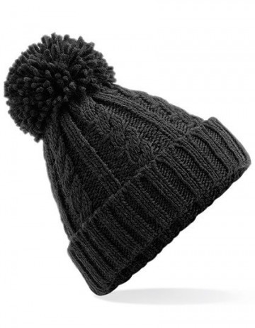 Beechfield Cable Knit Melange Beanie B480 zwart