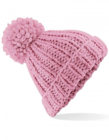Beechfield Oversized Hand-Knitted Beanie B483 stoffig rose