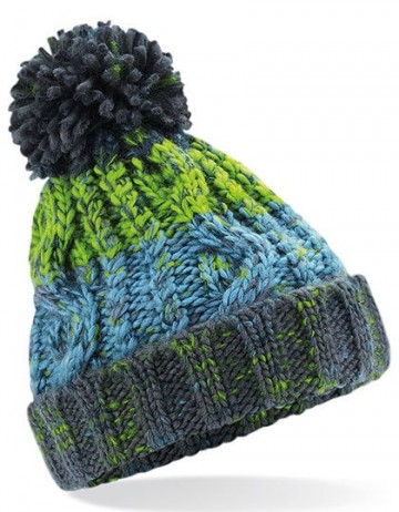 Corkscrew Pom Pom Beanie B486b electric grey
