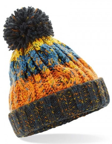 Corkscrew Pom Pom Beanie B486b retro blues