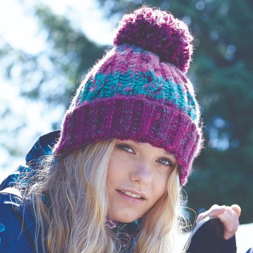Beechfield Corkscrew Pom Pom Beanie B486