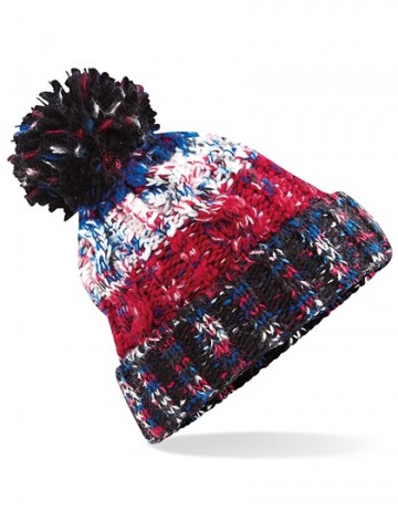 Beechfield Corkscrew Pom Pom Beanie B486 black jacks