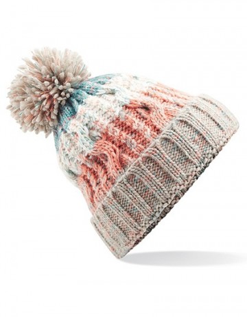 Beechfield Corkscrew Pom Pom Beanie B486 milkshake mix