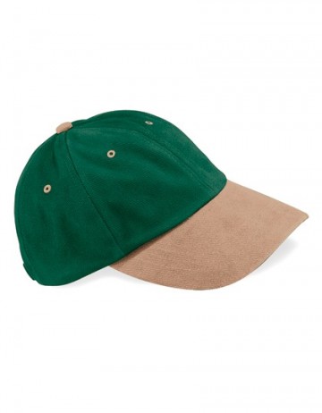 Beechfield Low Profile Heavy Brushed Cotton Cap B57 bosgroen / taupe