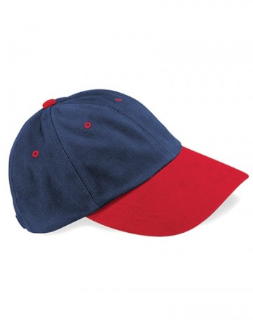 Beechfield Low Profile Heavy Brushed Cotton Cap B57 frans marineblauw / klassiekrood