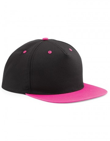Beechfield 5 Panel Contrast Snapback B610c zwart / fuchsia