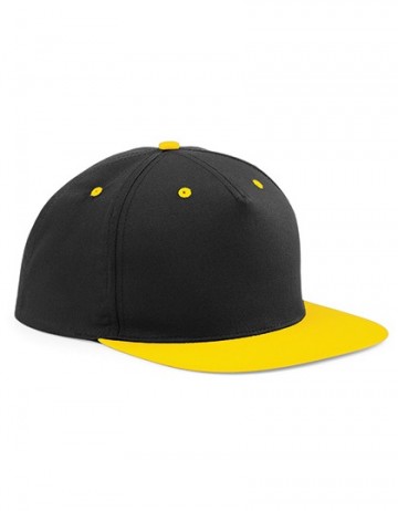 Beechfield 5 Panel Contrast Snapback B610c zwart / geel