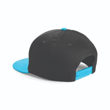 Beechfield Youth Size Snapback B615 zwart / surfblauw achterkant