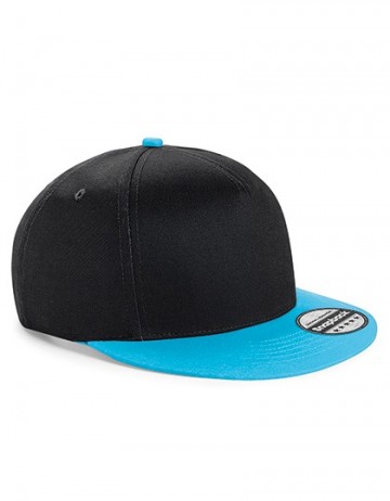 Beechfield Youth Size Snapback B615 zwart / surfblauw